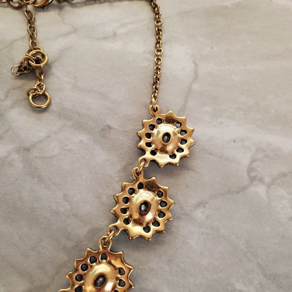 ✨ J.Crew Rhinestones Crystals Cluster Wedding Bridal Antique Statement Necklace - Picture 13 of 16